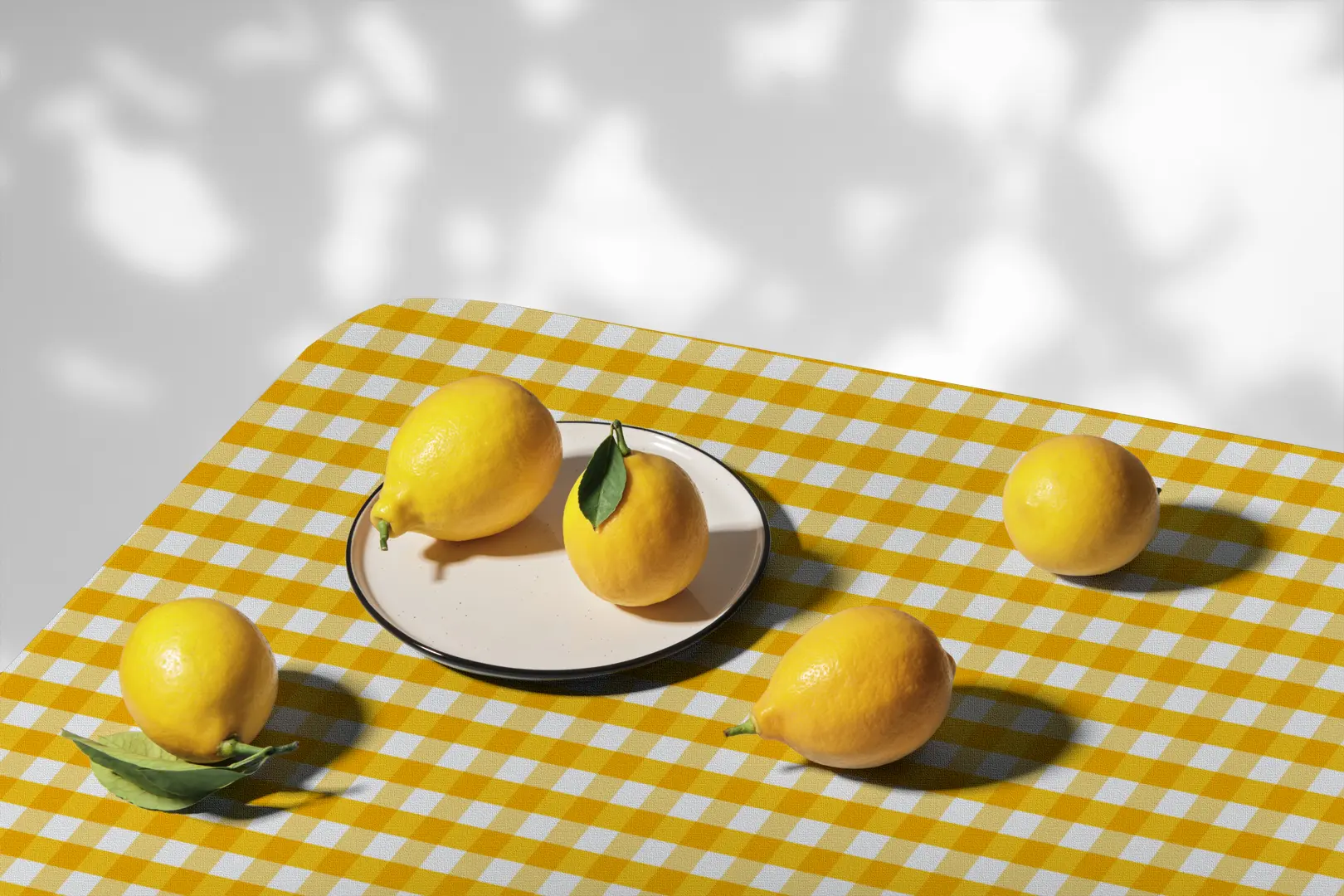 Obrus ż&oacute;łta kratka 100x100 cm