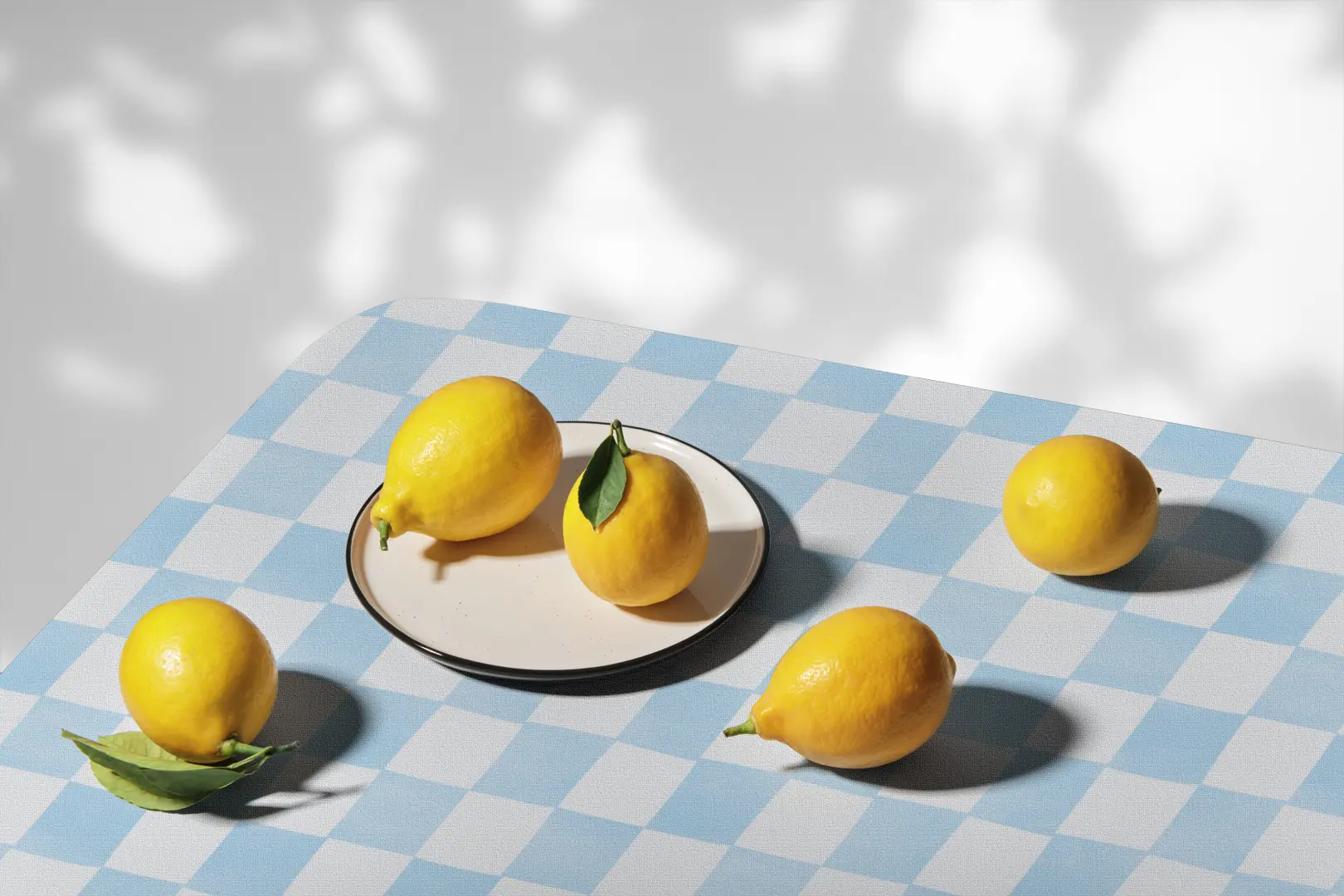 Obrus świąteczny błękitna krata 100x100 cm