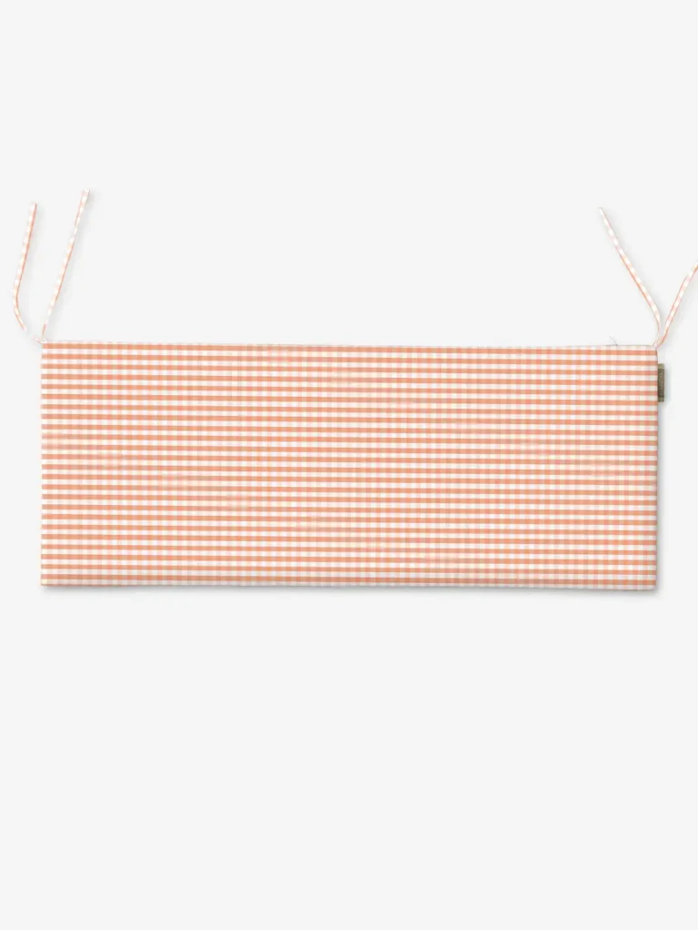 Poduszka na ławkę brzoskwiniowa kratka 48x120 cm