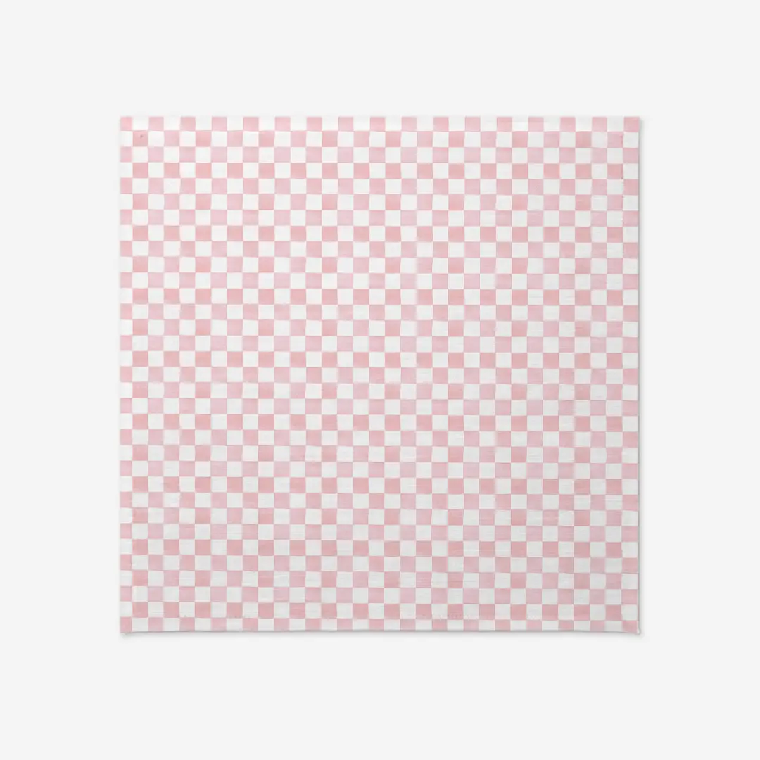 Obrus różowa krata 100x100 cm