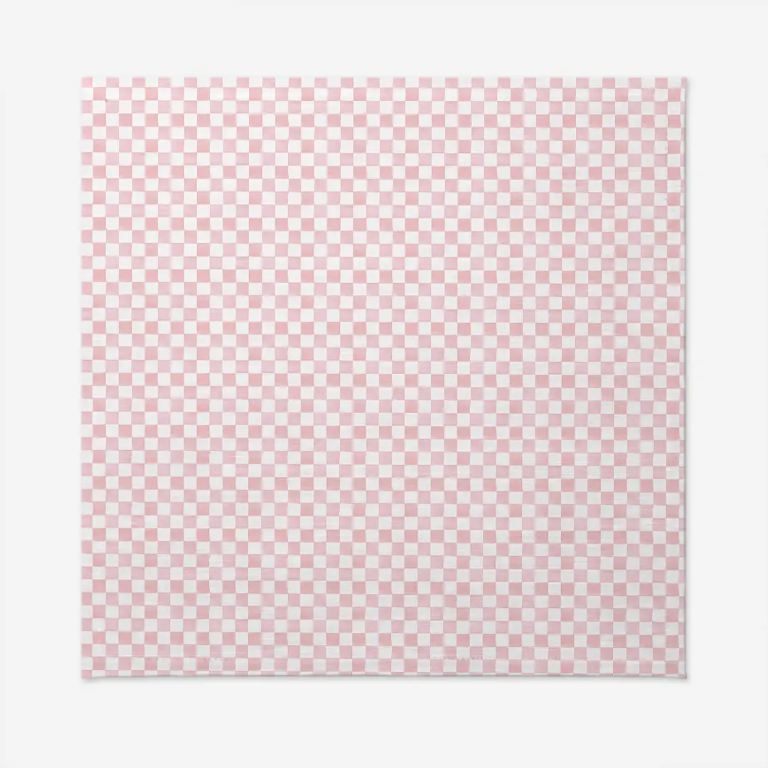 Obrus różowa krata 140x140 cm