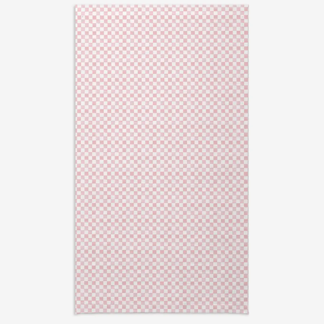 Obrus różowa krata 140x240 cm