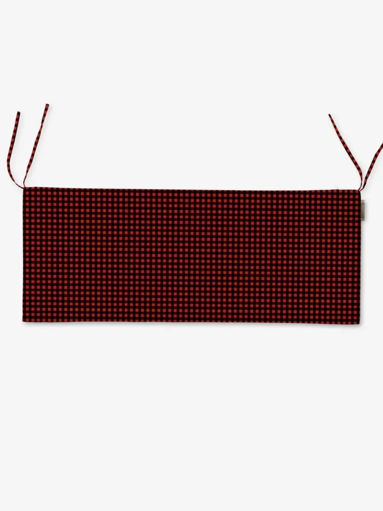 Poduszka na ławkę czarno czerwona kratka 48x120 cm