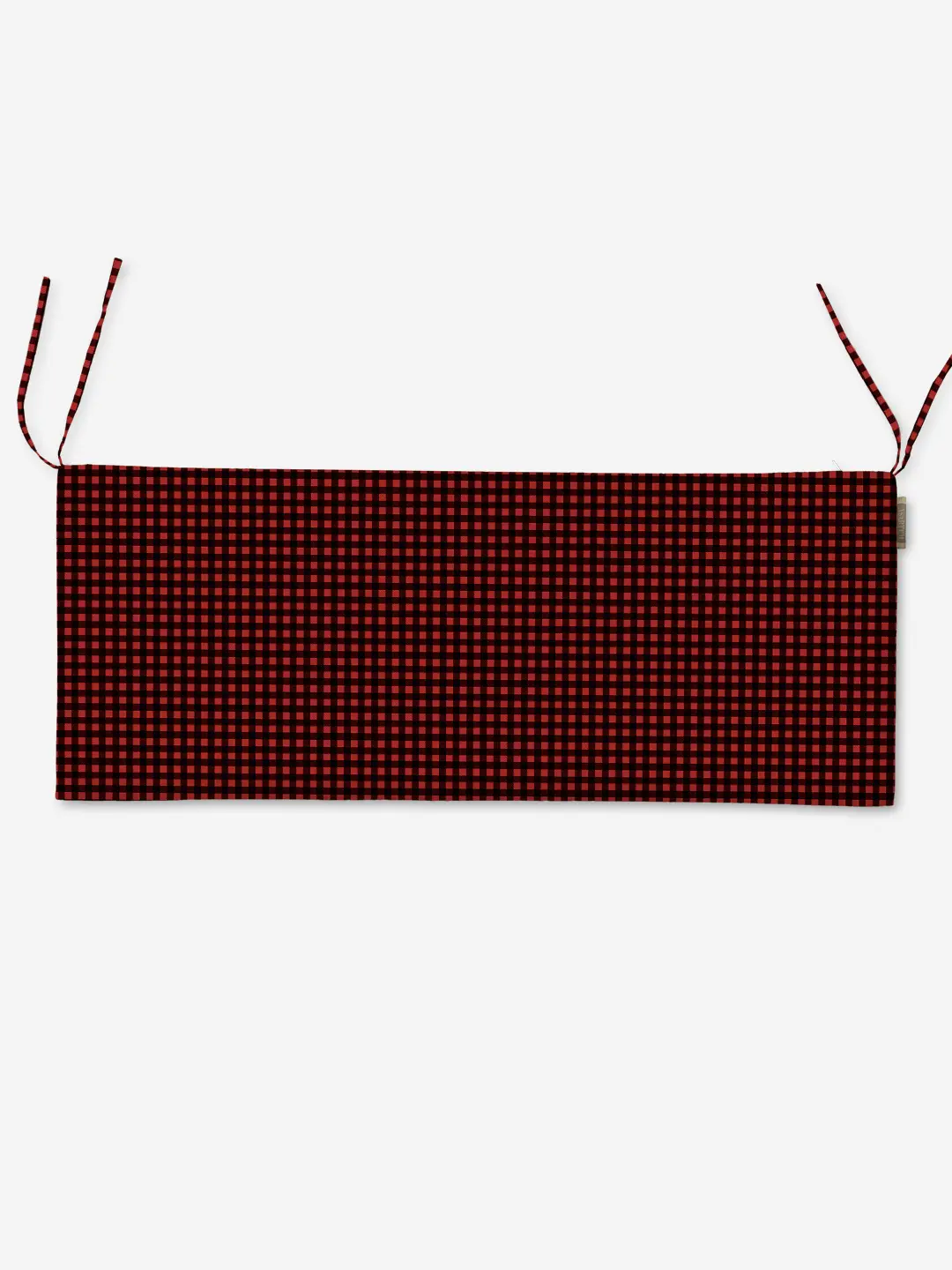 Poduszka na ławkę czarno czerwona kratka 48x120 cm