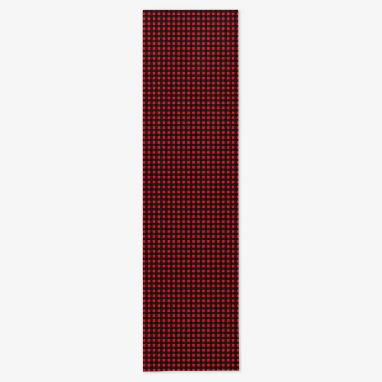 Bieżnik czarno czerwona kratka 40x150 cm