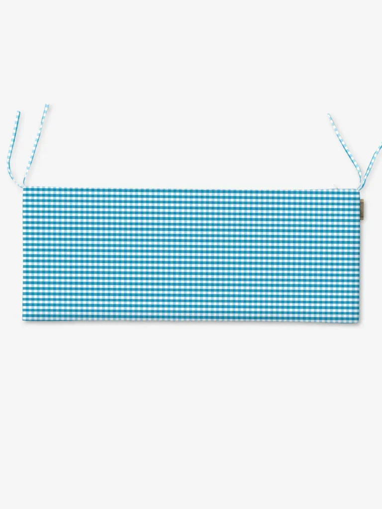 Poduszka na ławkę błękitna kratka 48x120 cm