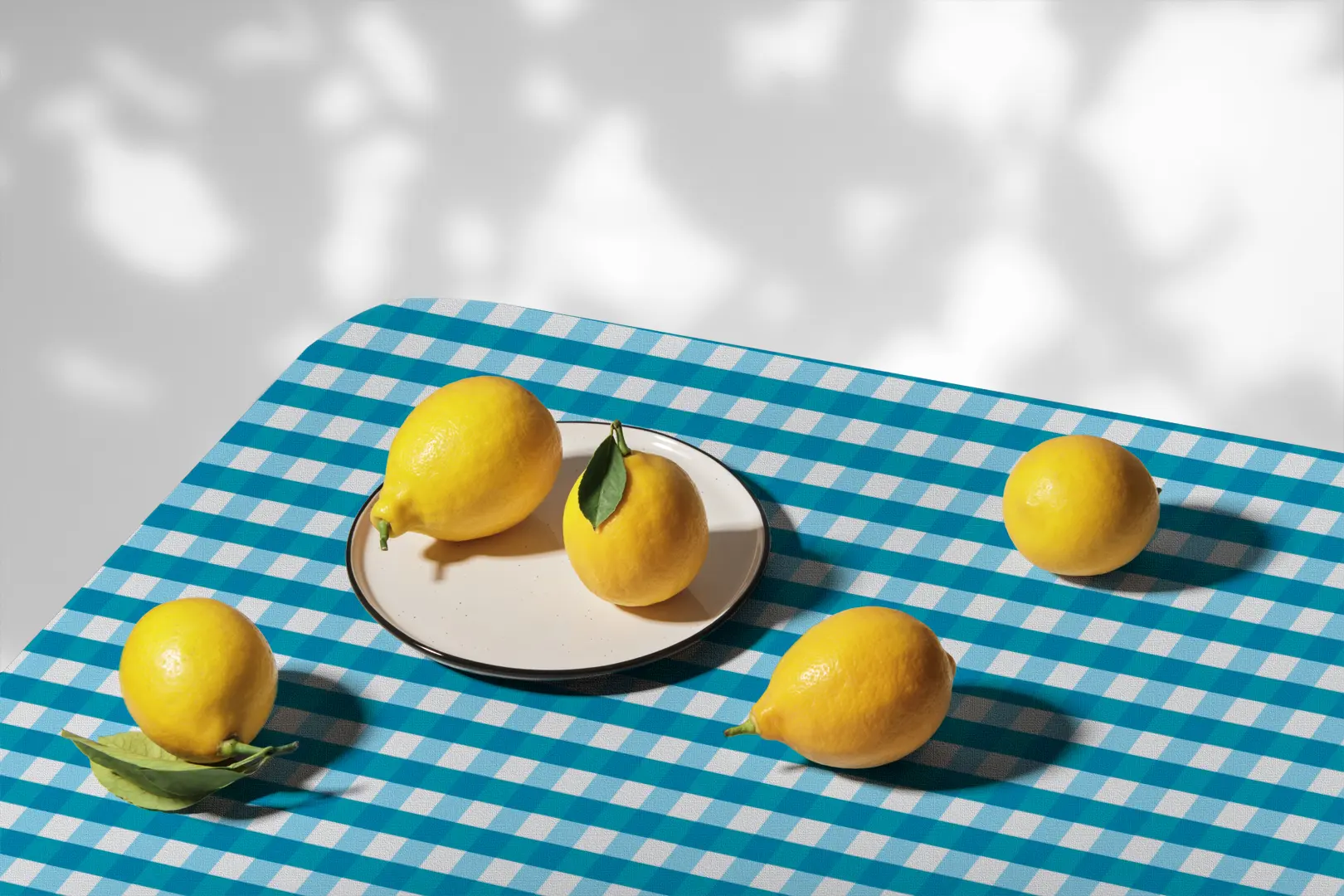 Obrus błękitna kratka 100x100 cm