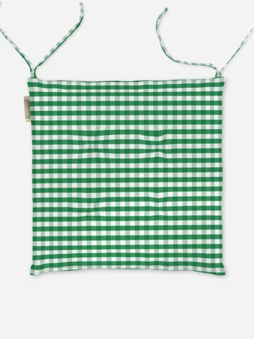 Poduszka na krzesło zielona kratka 40x40 cm