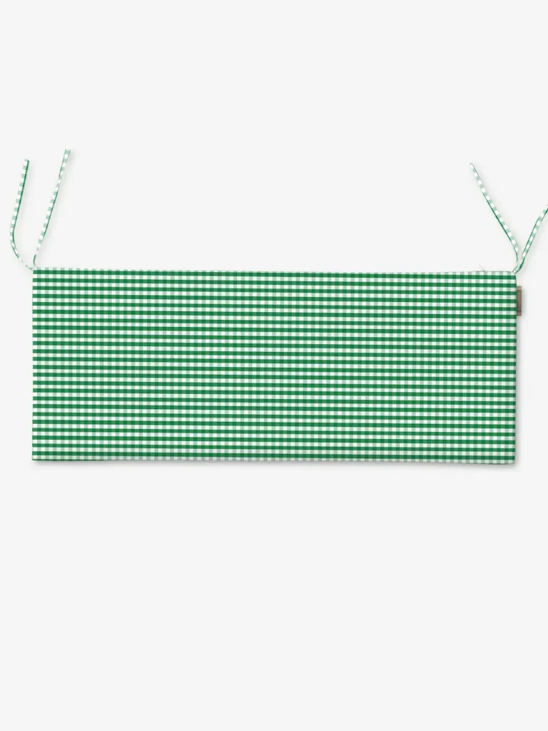 Poduszka na ławkę zielona kratka 48x120 cm