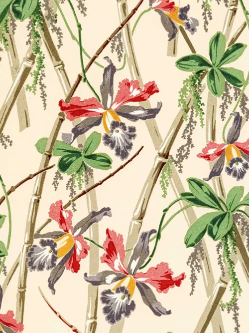 Poduszka Bambusy i kwiaty 20x20 cm