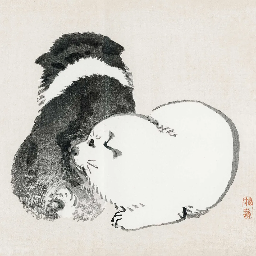 Poduszka - Pieski - Ukiyo-e - obrazek 2