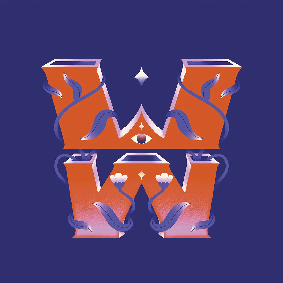 Poduszka - W - abstrakcyjny alfabet - obrazek 2