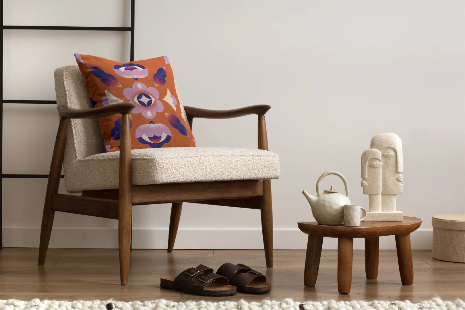 Poduszka - No rain no flowers - pomarańczowy - obrazek 3