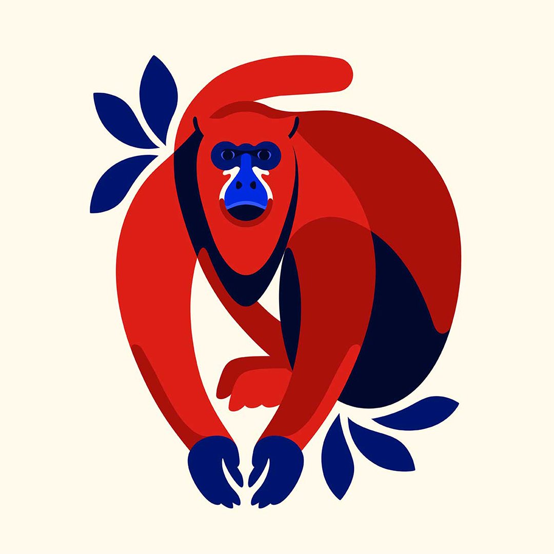 Poduszka na krzesło - Howler monkey - obrazek 2
