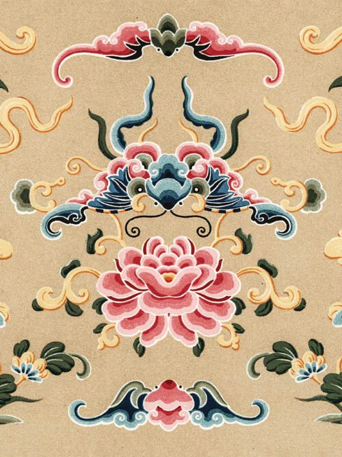 Poduszka na krzesło Chiński motyw 20x20 cm