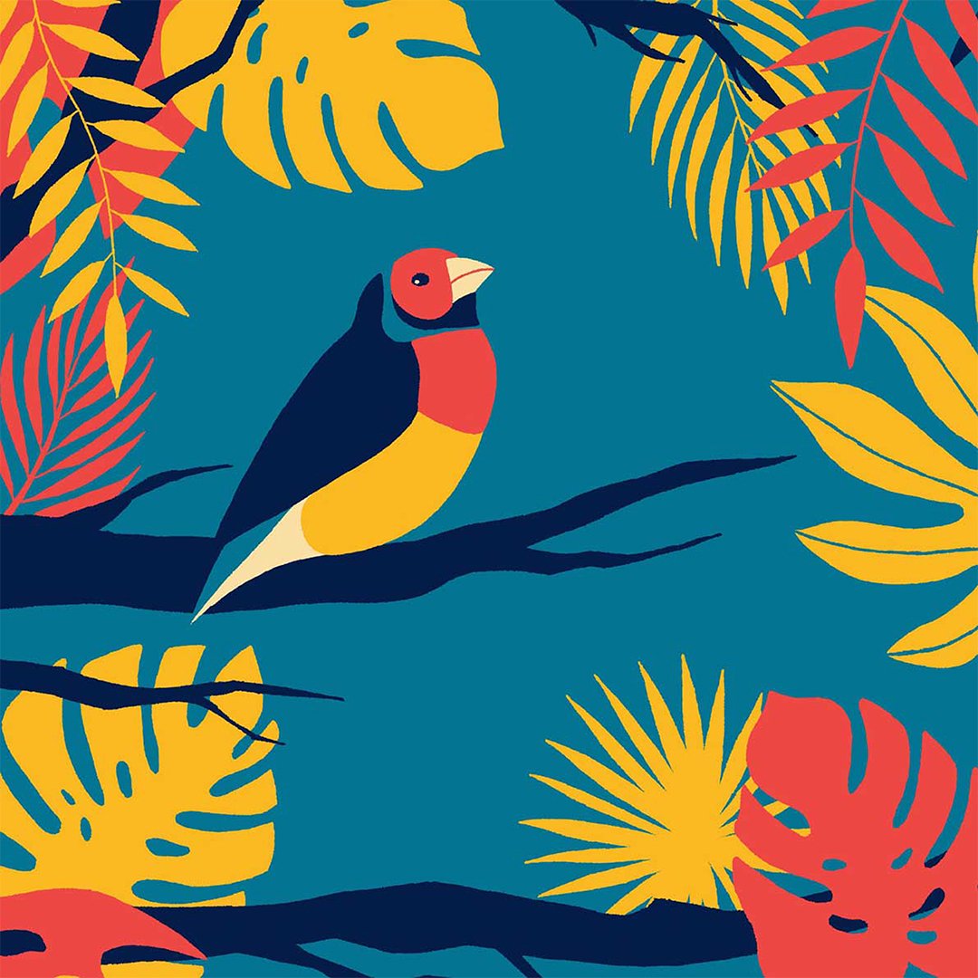 Poduszka na krzesło - Gouldian finch - obrazek 2