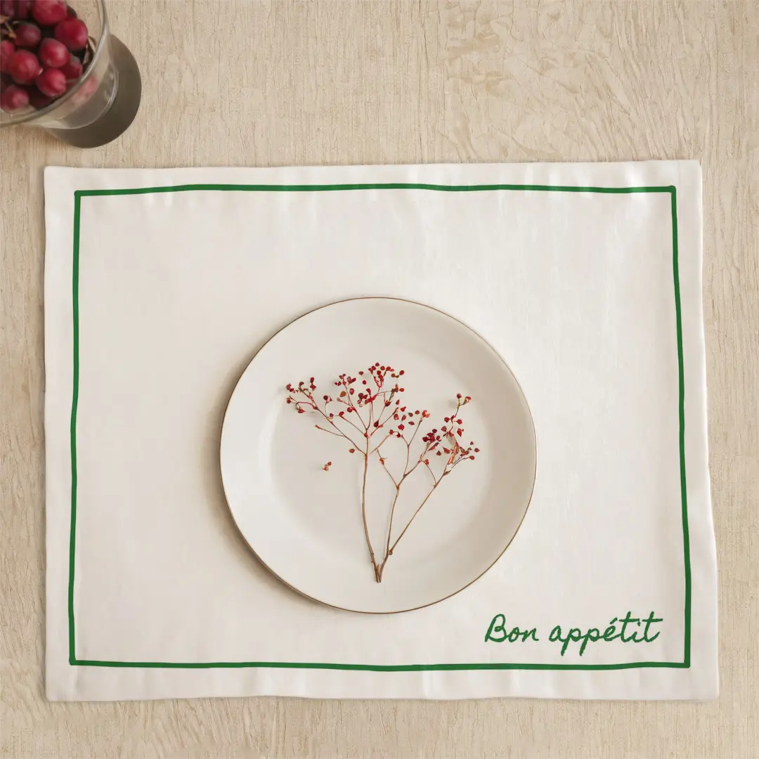 Podkładki - bon appetit - zielona ramka - obrazek 3