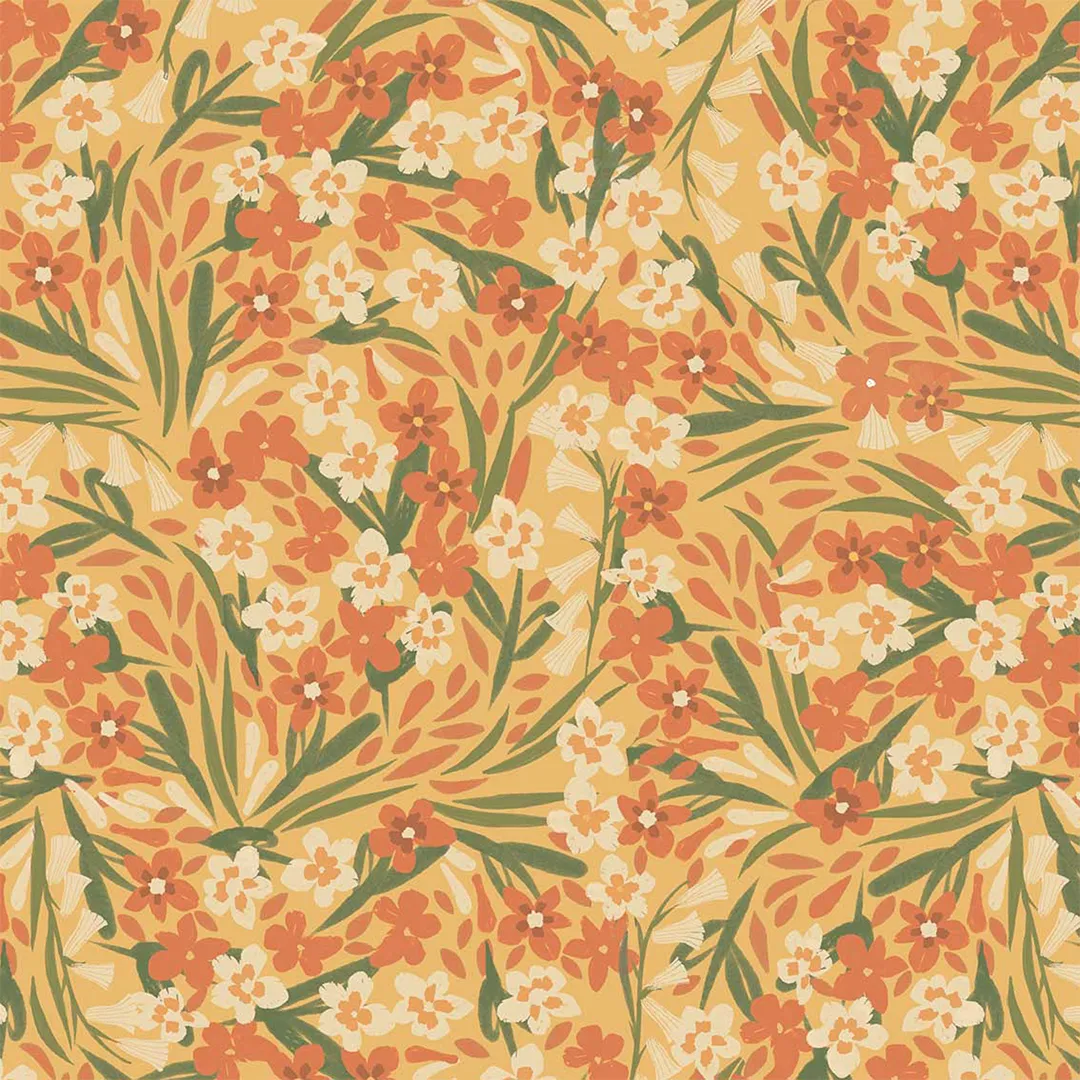 Serwetki - Pomarańczowa florystyczna ścieżka - obrazek 2