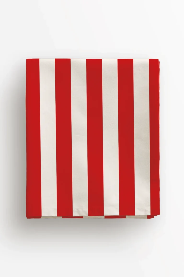 Obrus świąteczny klasyczne czerwone pasy 100x100 cm