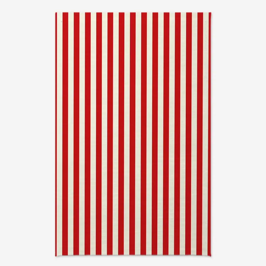 Obrus świąteczny klasyczne czerwone pasy 140x220 cm