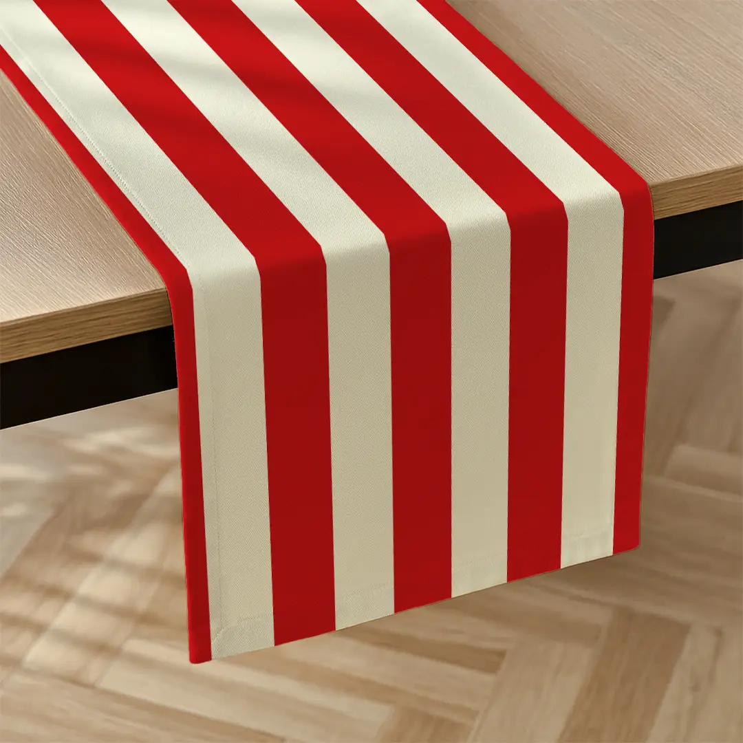 Bieżnik świąteczny klasyczne czerwone pasy 40x150 cm