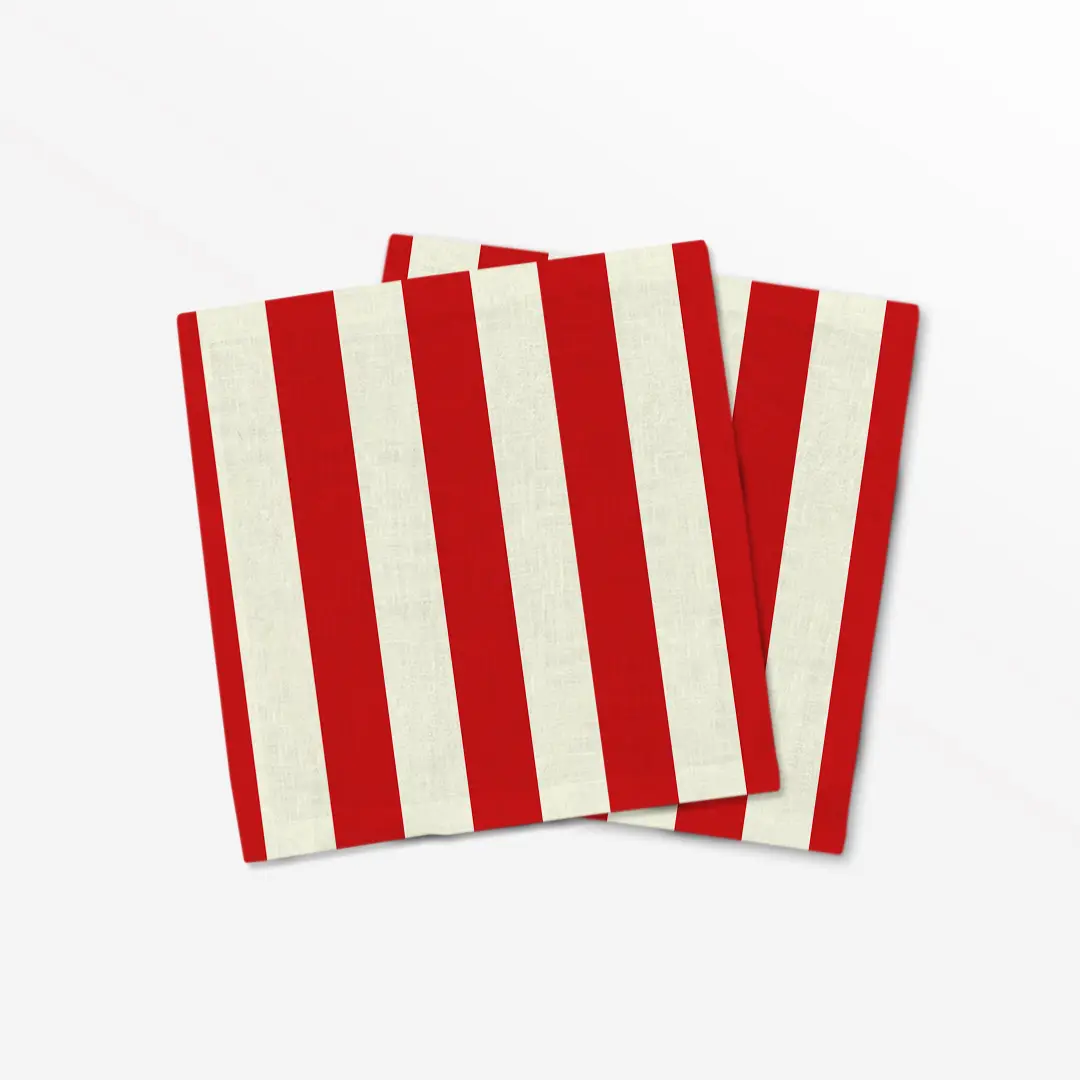 Serwetki świąteczne klasyczne czerwone pasy 40x40 cm