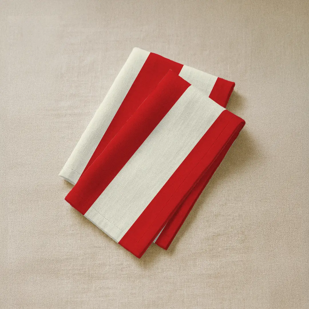 Serwetki świąteczne klasyczne czerwone pasy 40x40 cm