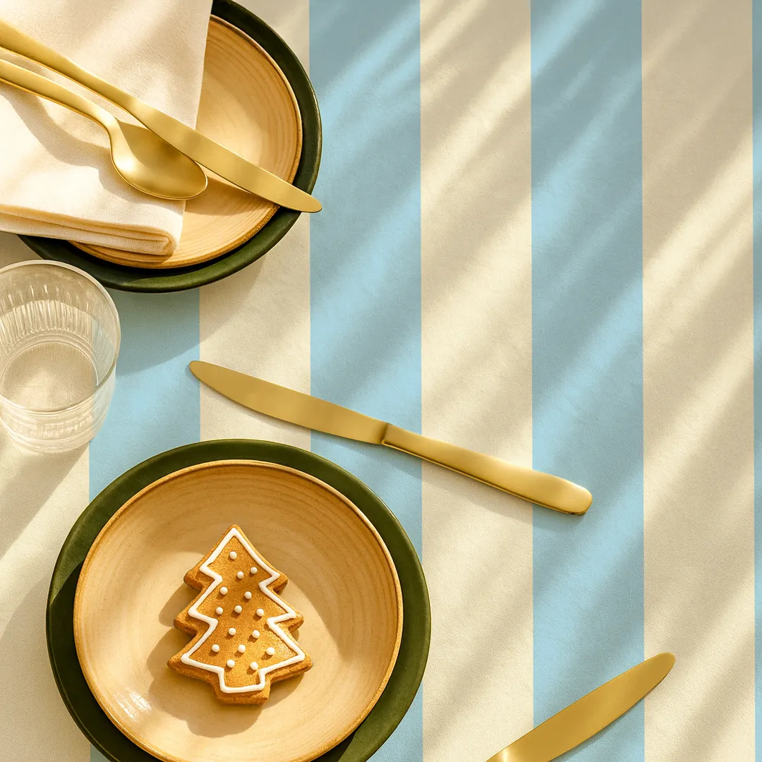 Obrus świąteczny klasyczne błękitne pasy 35x45 cm