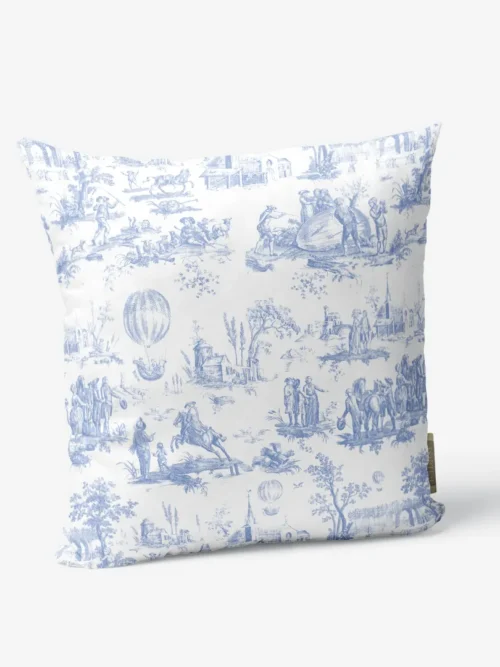 Poduszka Niebieski Toile de Jouy 45x45 cm