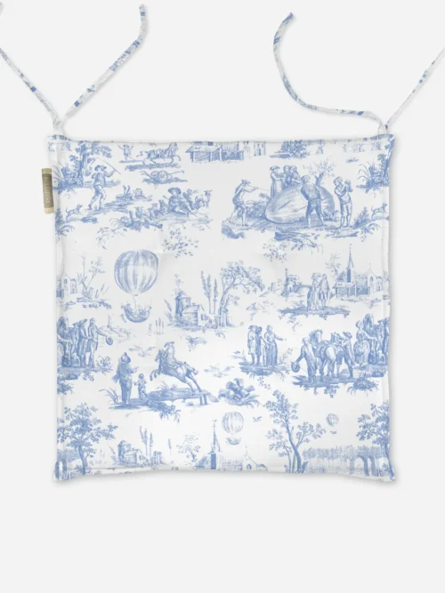 Poduszka na krzesło Niebieski Toile de Jouy 40x40 cm