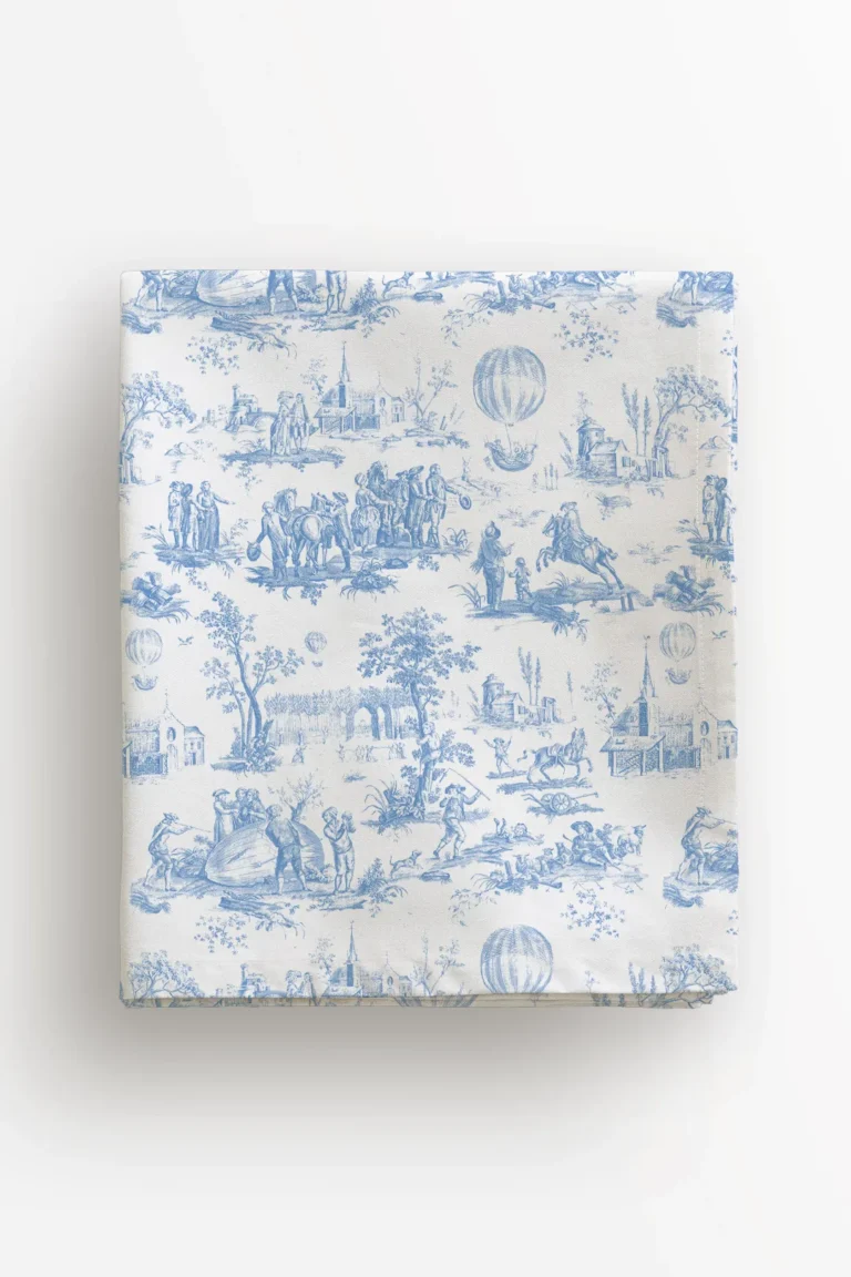 Obrus Niebieski Toile de Jouy 100x100 cm