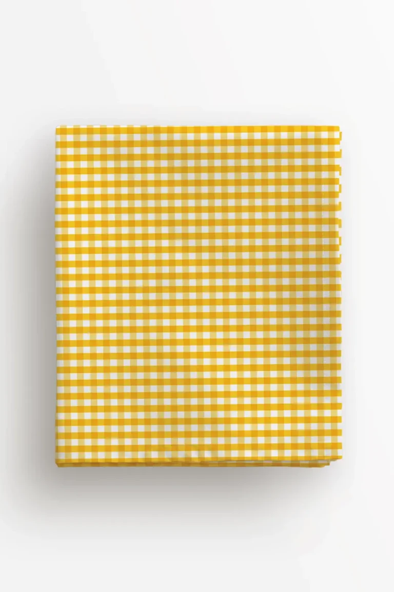 Obrus żółta kratka 100x100 cm