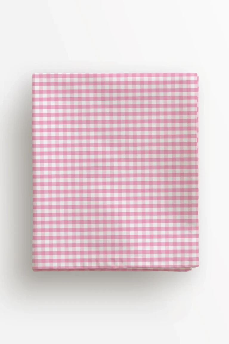 Obrus różowa kratka 100x100 cm