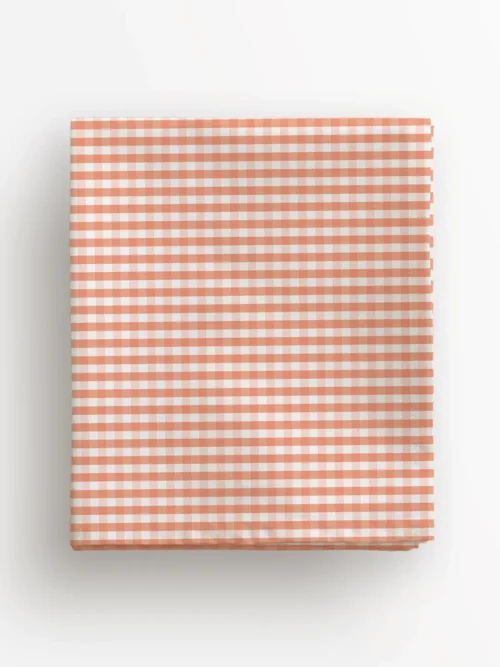 Obrus brzoskwiniowa kratka 100x100 cm