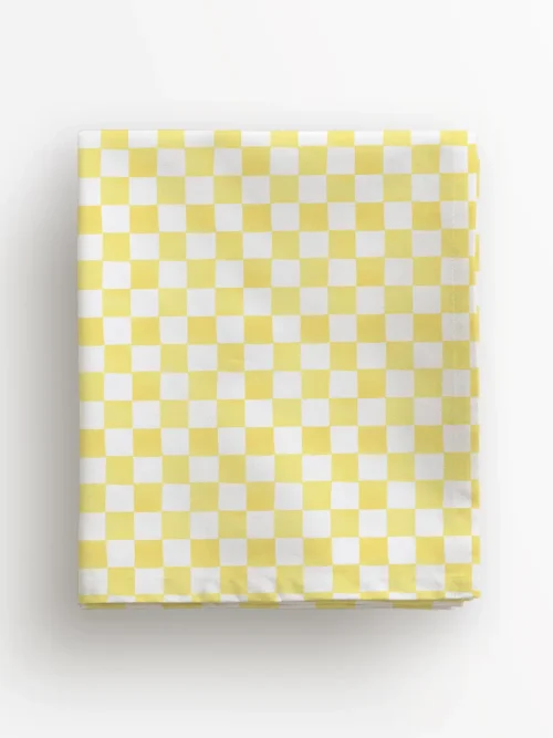 Obrus żółta krata 100x100 cm