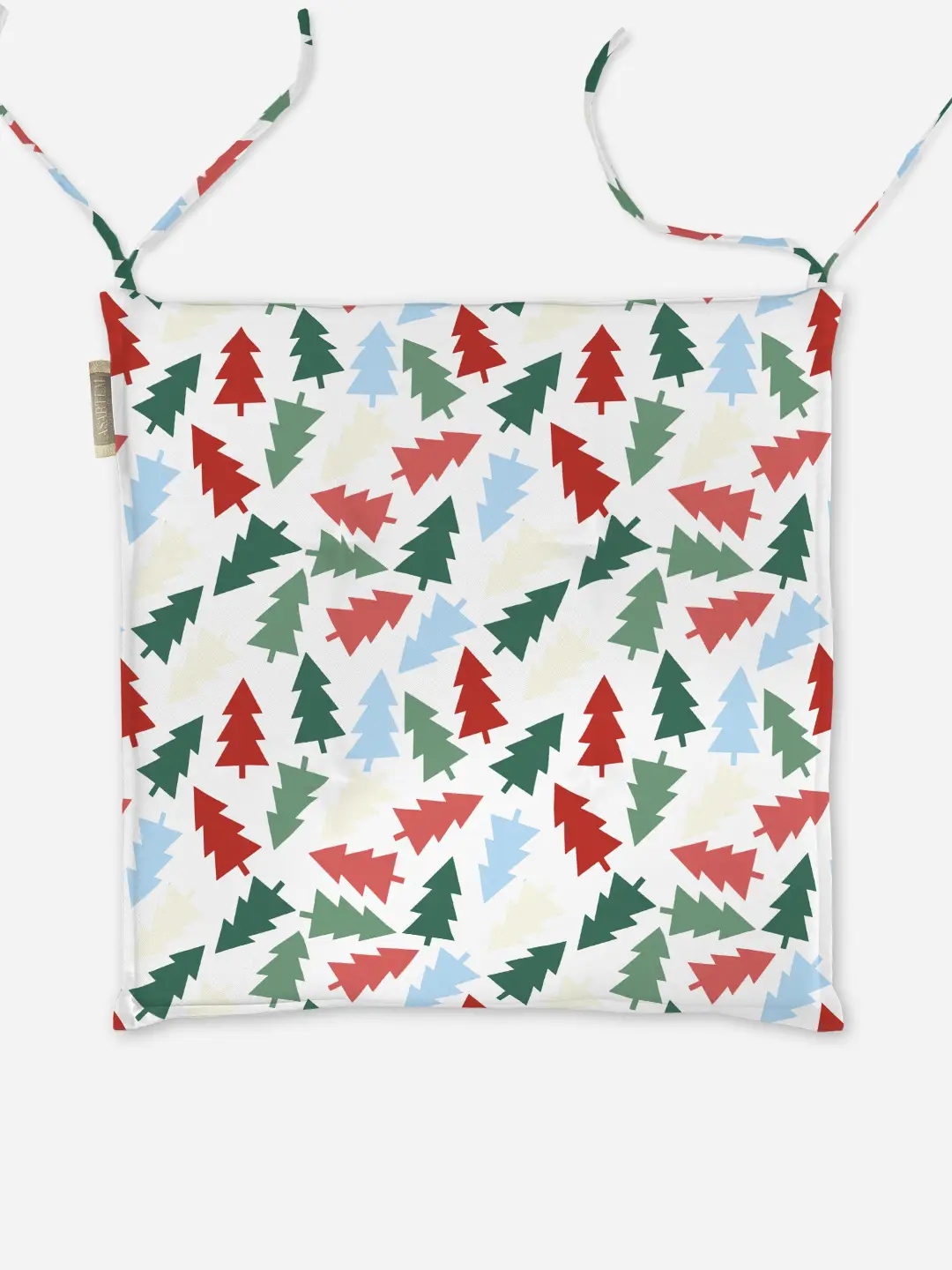 Poduszka świąteczna na krzesło Kolorowe choinki 40x40 cm