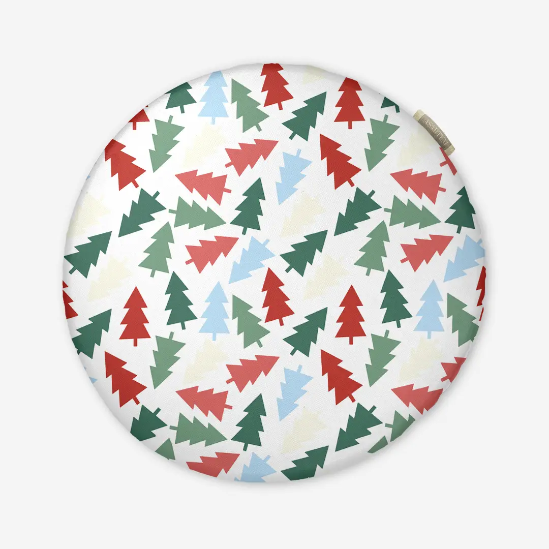 Poduszka świąteczna na krzesło Kolorowe choinki 40x40 cm