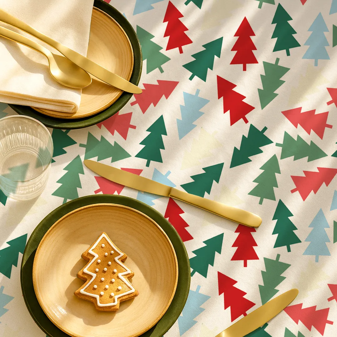 Obrus świąteczny Kolorowe choinki 35x45 cm