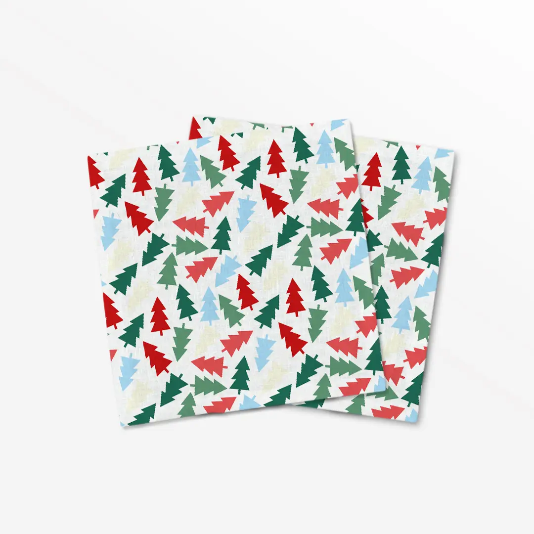 Serwetki świąteczne Kolorowe choinki 40x40 cm