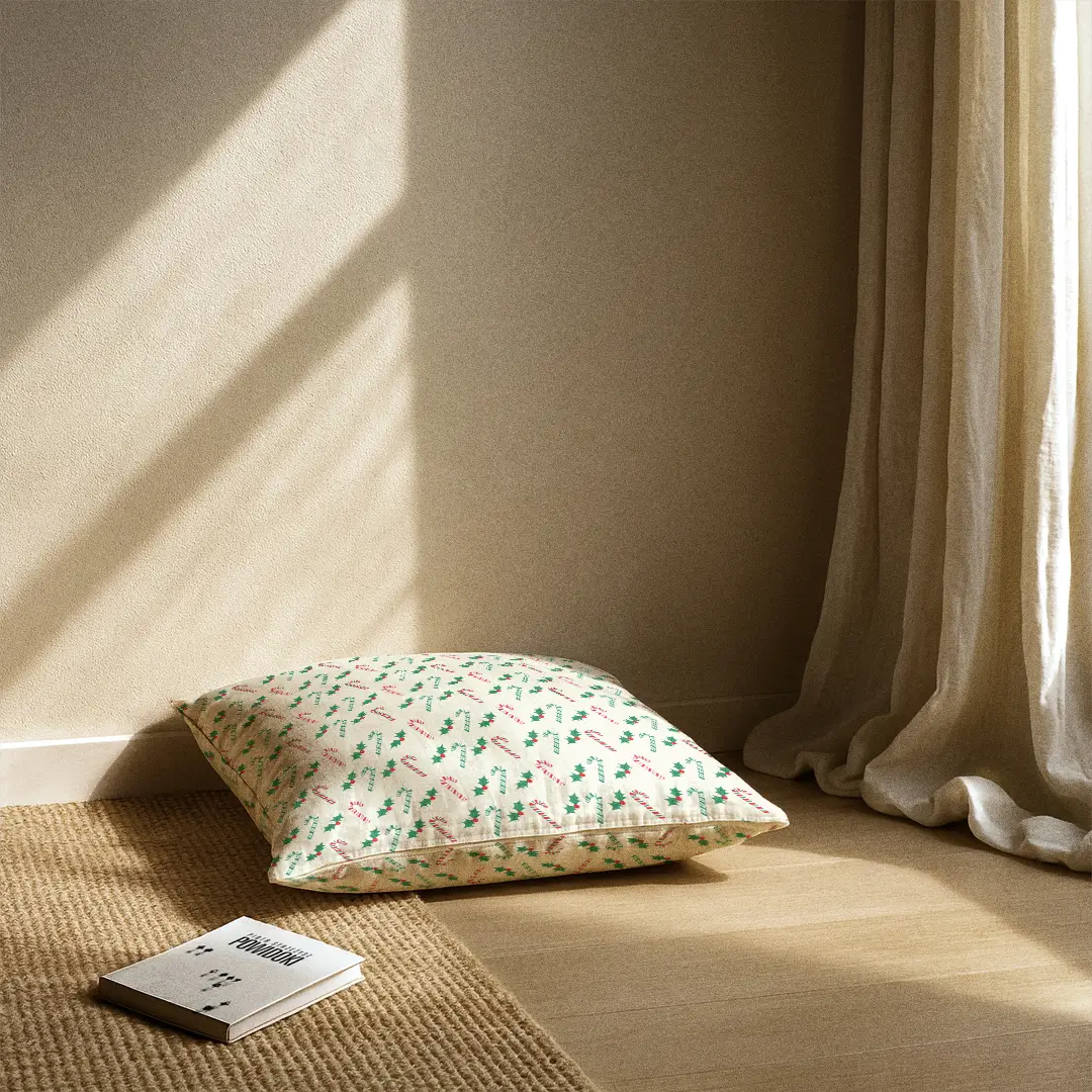 Poduszka świąteczna Laski świąteczne i jemioła 50x50 cm