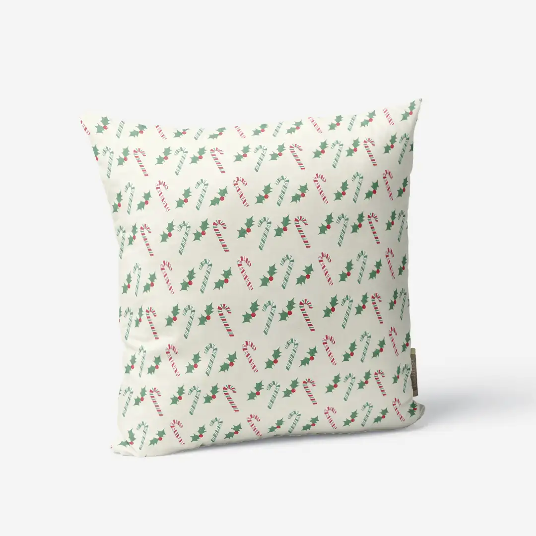 Poduszka świąteczna Laski świąteczne i jemioła 45x45 cm