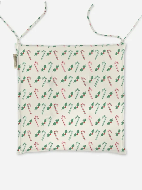 Poduszka świąteczna na krzesło Laski świąteczne i jemioła 40x40 cm