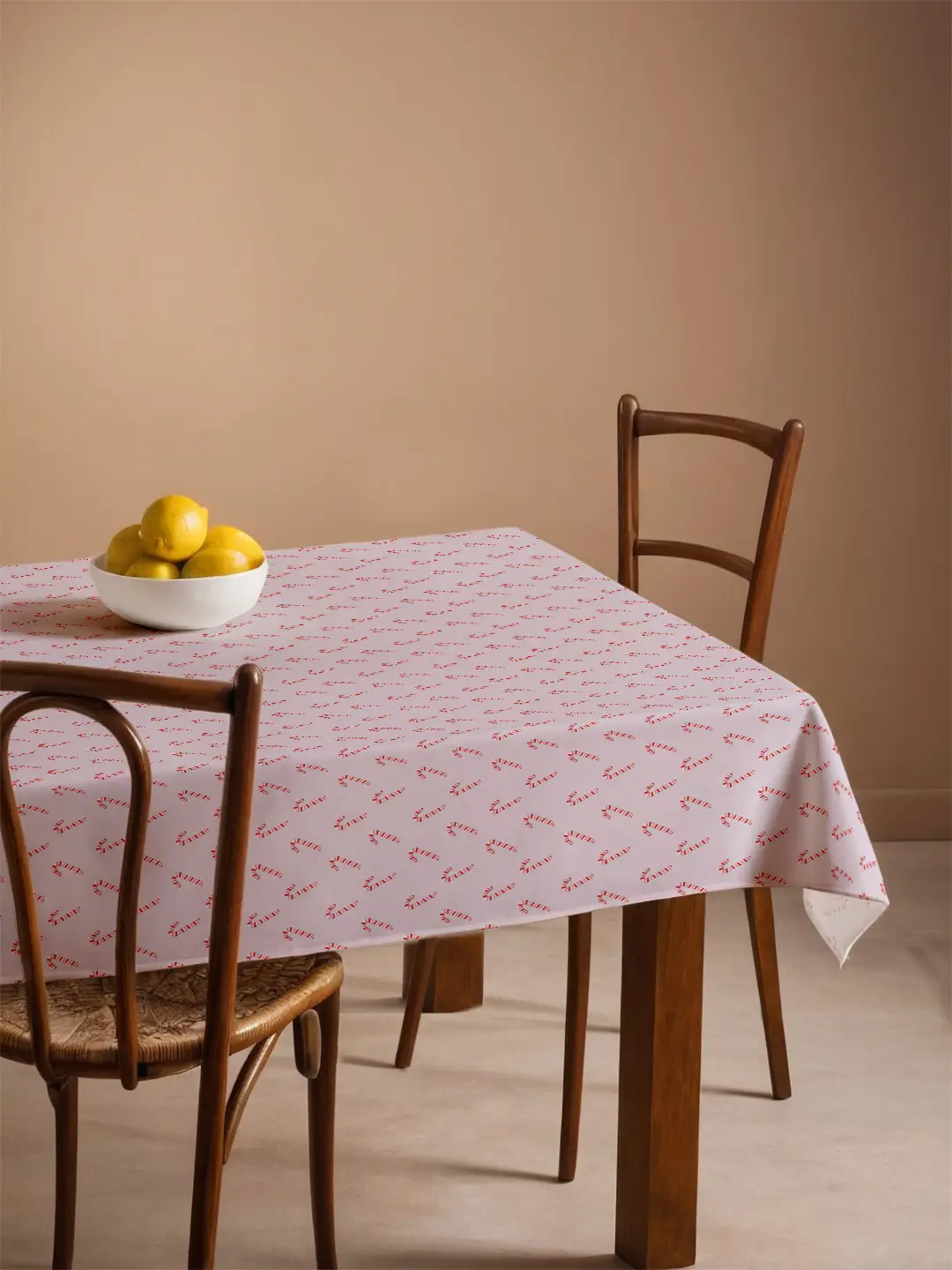 Obrus świąteczny Laski świąteczne róż 140x220 cm