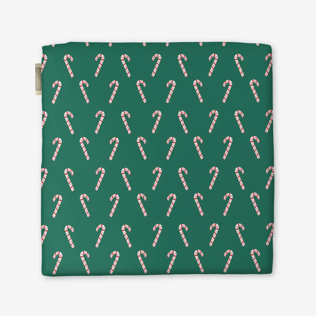 Poduszka świąteczna na krzesło Laski świąteczne zieleń 40x40 cm