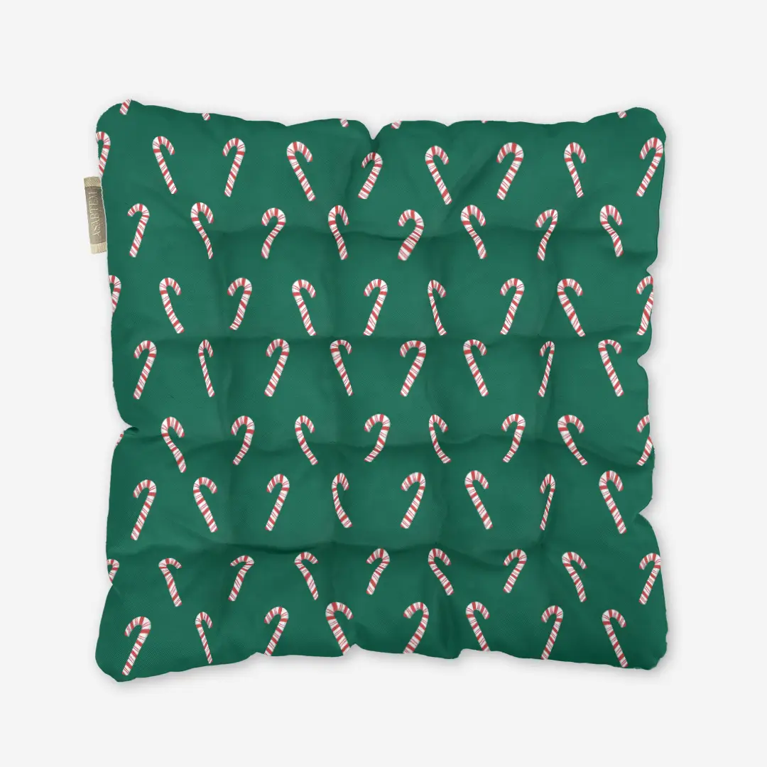 Poduszka świąteczna na krzesło Laski świąteczne zieleń 40x40 cm