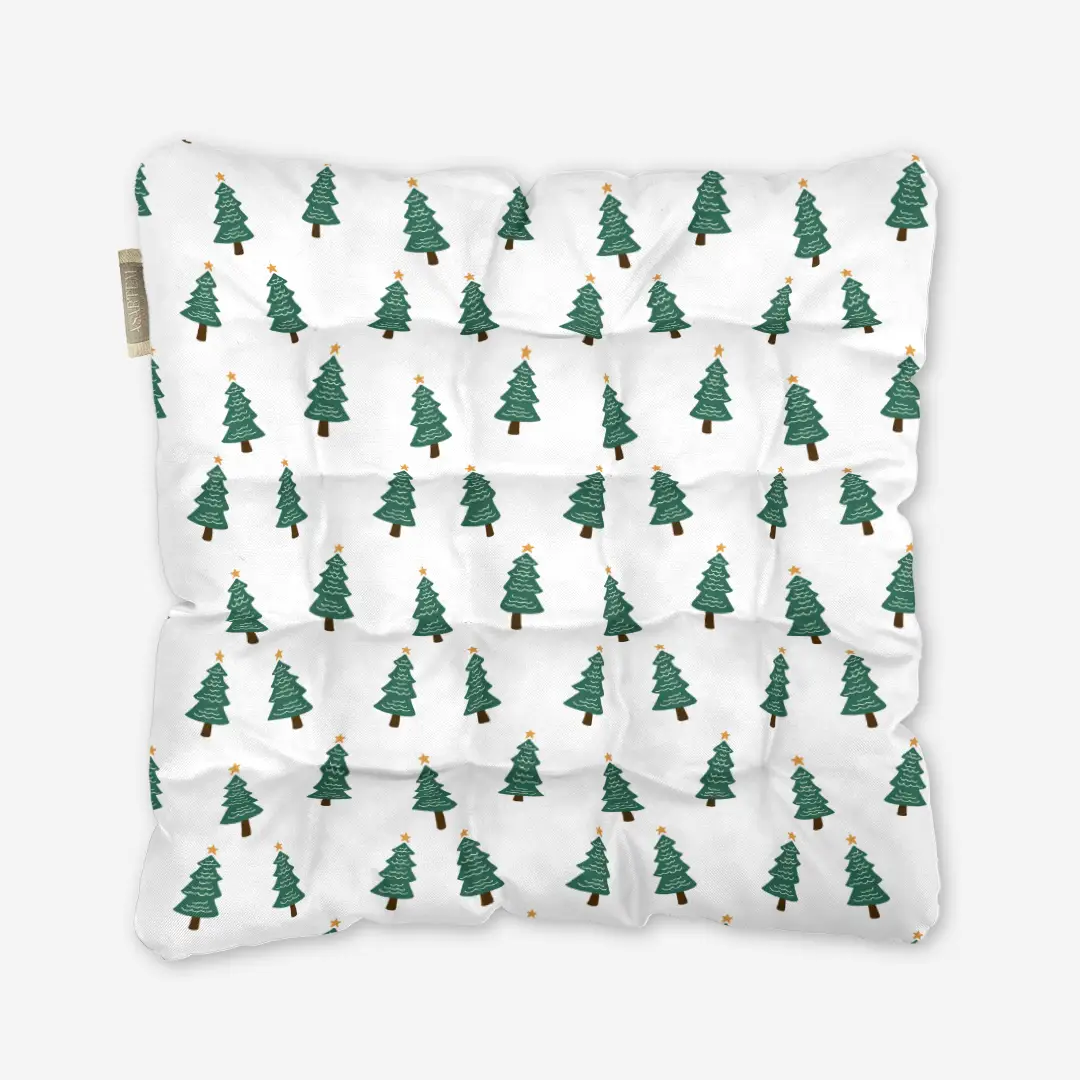 Poduszka świąteczna na krzesło Choinki 40x40 cm