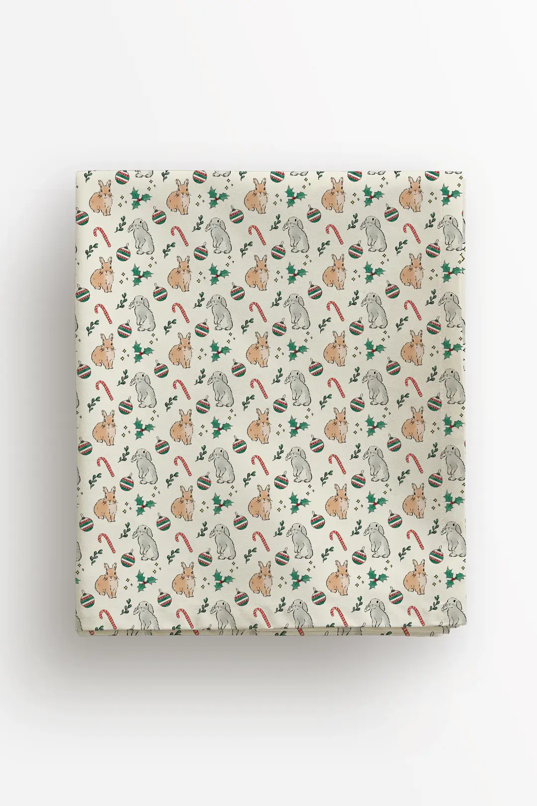 Obrus świąteczny Akwarelowe króliczki świąteczne 100x100 cm