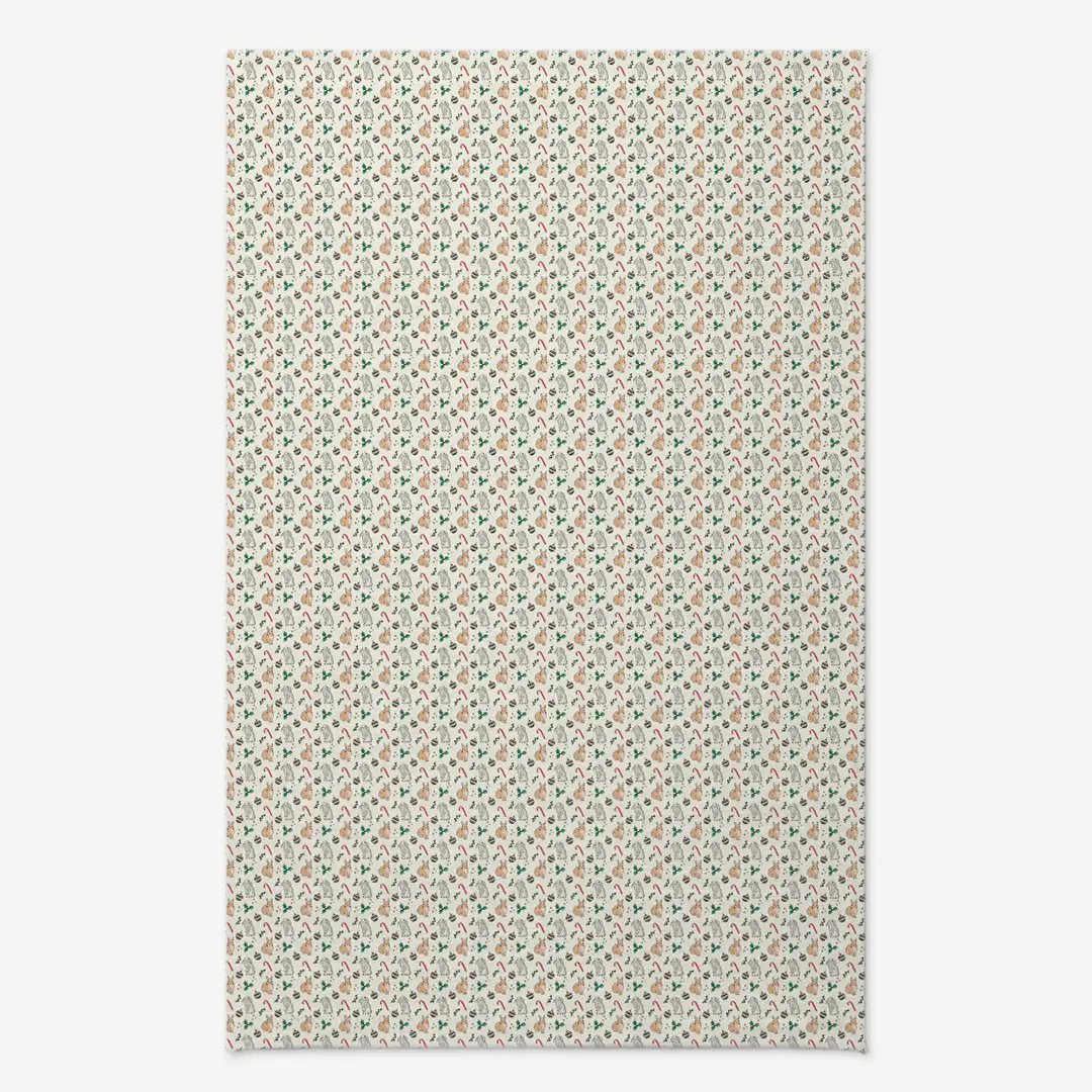 Obrus świąteczny Akwarelowe króliczki świąteczne 140x220 cm