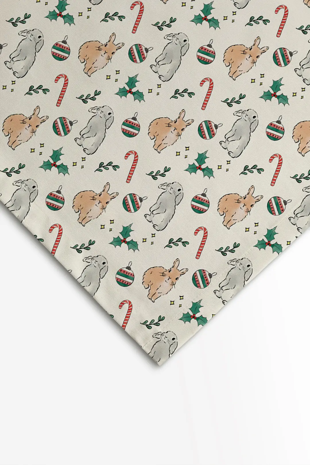Obrus świąteczny Akwarelowe króliczki świąteczne 100x100 cm