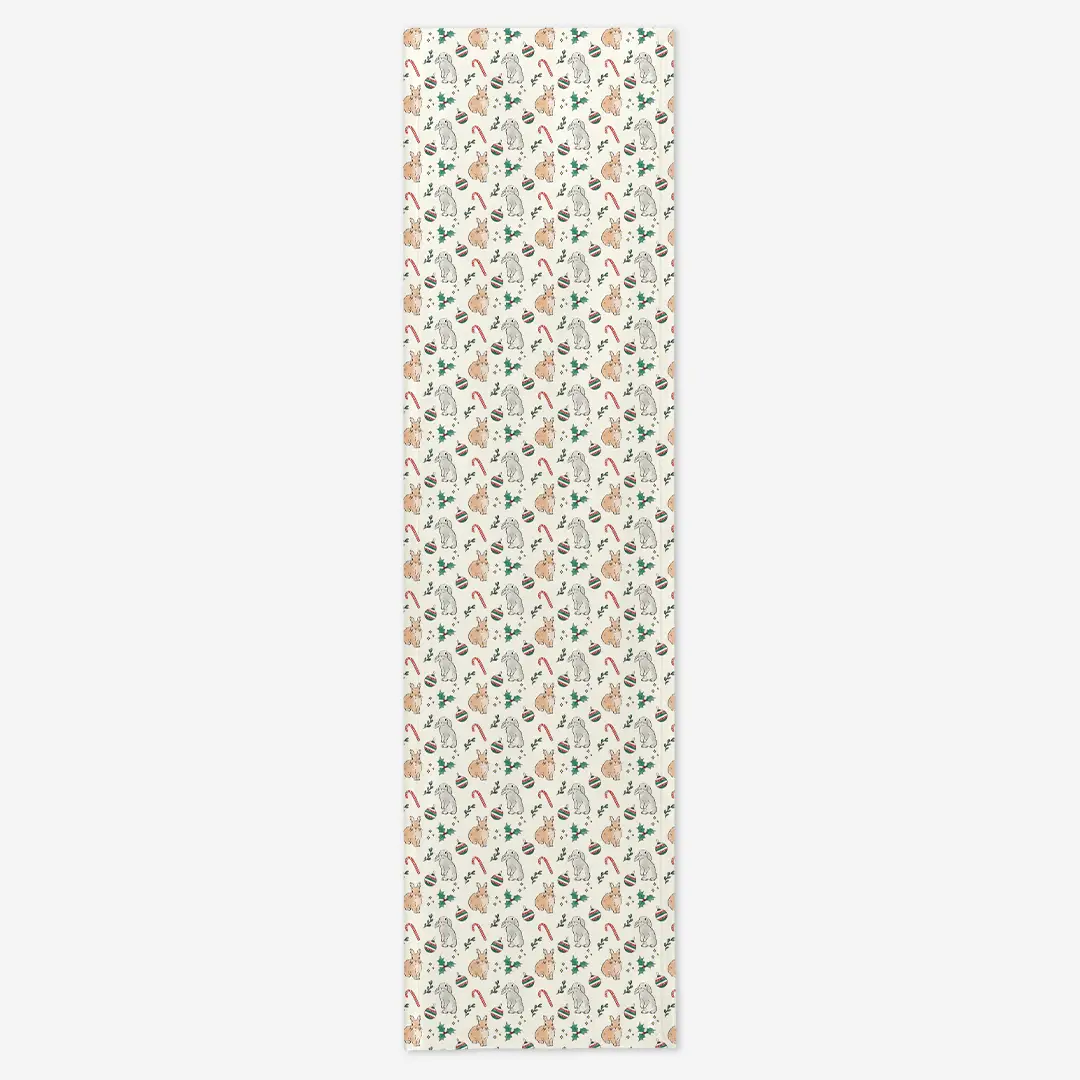 Bieżnik świąteczny Akwarelowe króliczki świąteczne 35x130 cm